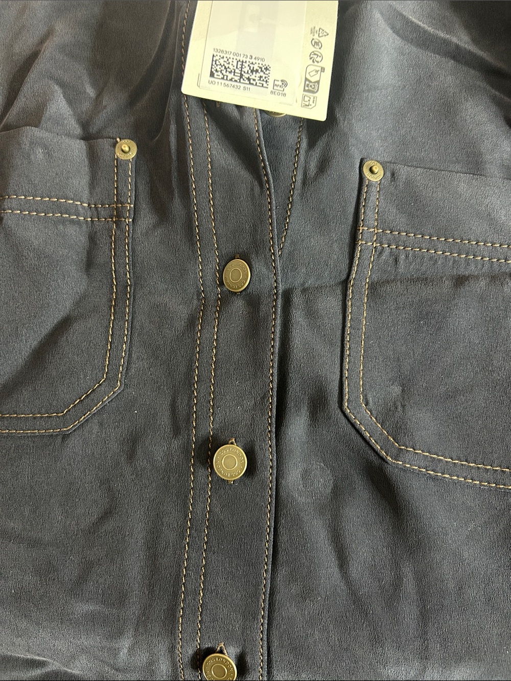 NWT COS (size 4) DENIM-EFFECT SILK SHIRT - Picture 8 of 13